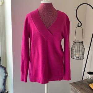 Anthropology bright pink sweater